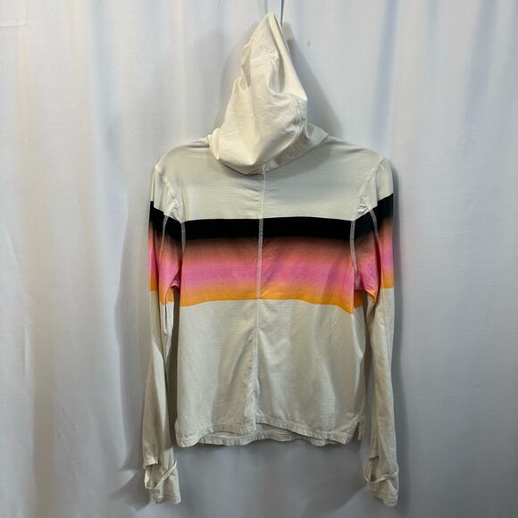 Free People Movement Long Sleeve Funnel Neck Hooded Cream Sunrise Pullover XL - Picture 3 of 5